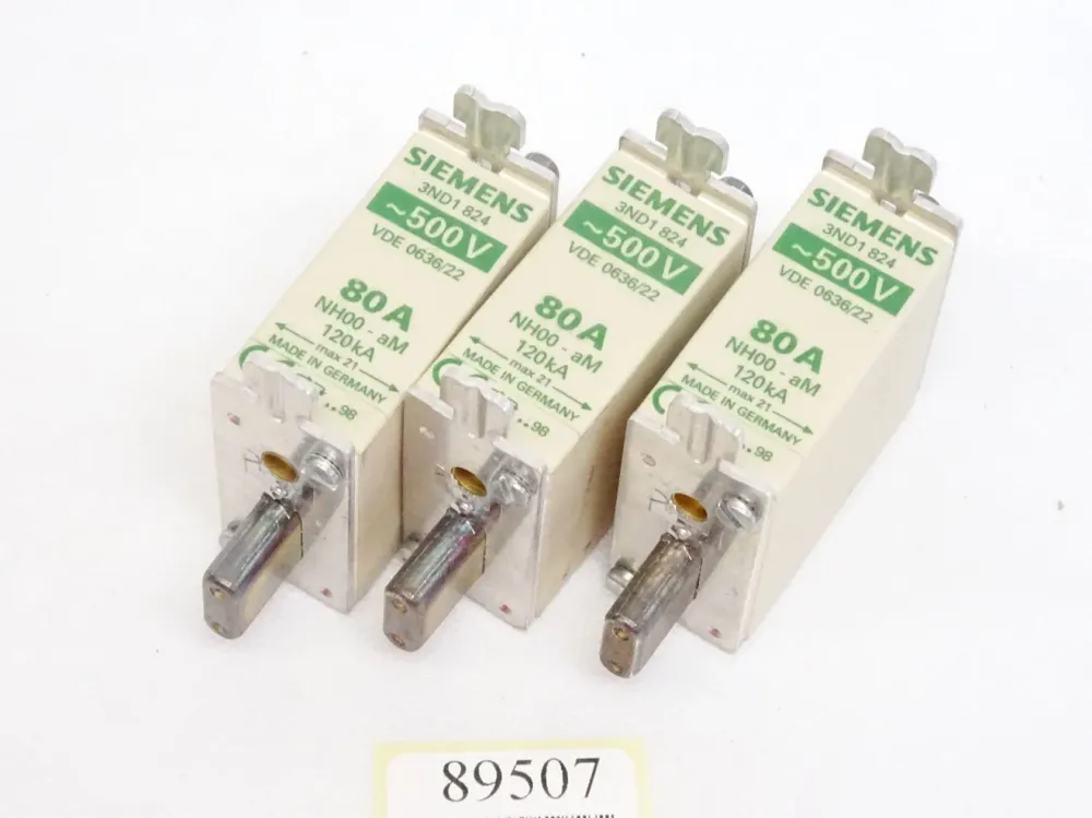 Siemens 3ND1824 / 80A 500V~ NH00 / Inhalt : 3 Stück