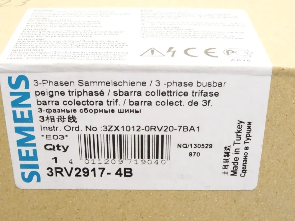 Siemens 3-Phasen Sammelschiene / 3RV2917-4B / Neu OVP