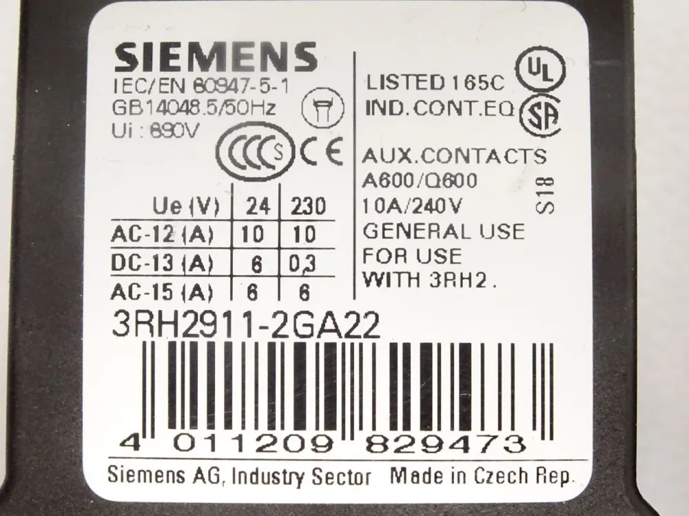 Siemens 3RH2911-2GA22 / Inhalt : 2 Stück
