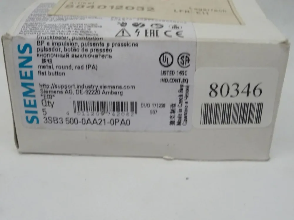 Siemens 3SB3500-0AA21-0PA0 / 3SB3500-0AA21-0PA0 Drucktaster Rot NEU-OVP