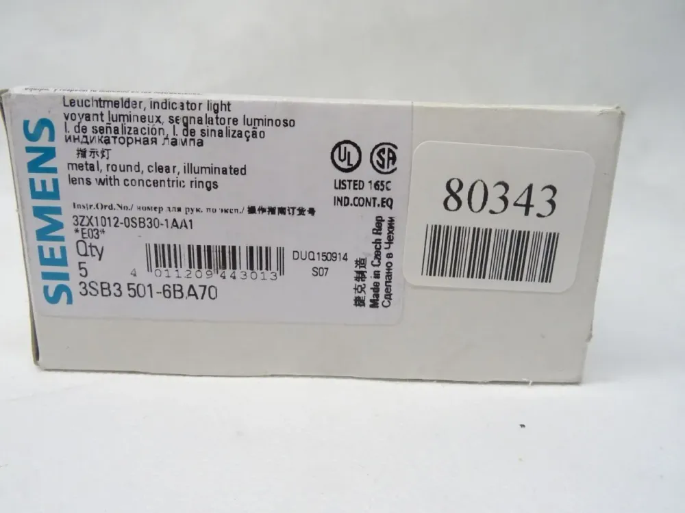Siemens 3SB3501-6BA70 / 3SB3 501-6BA70 Leuchtmelder Klar NEU-OVP