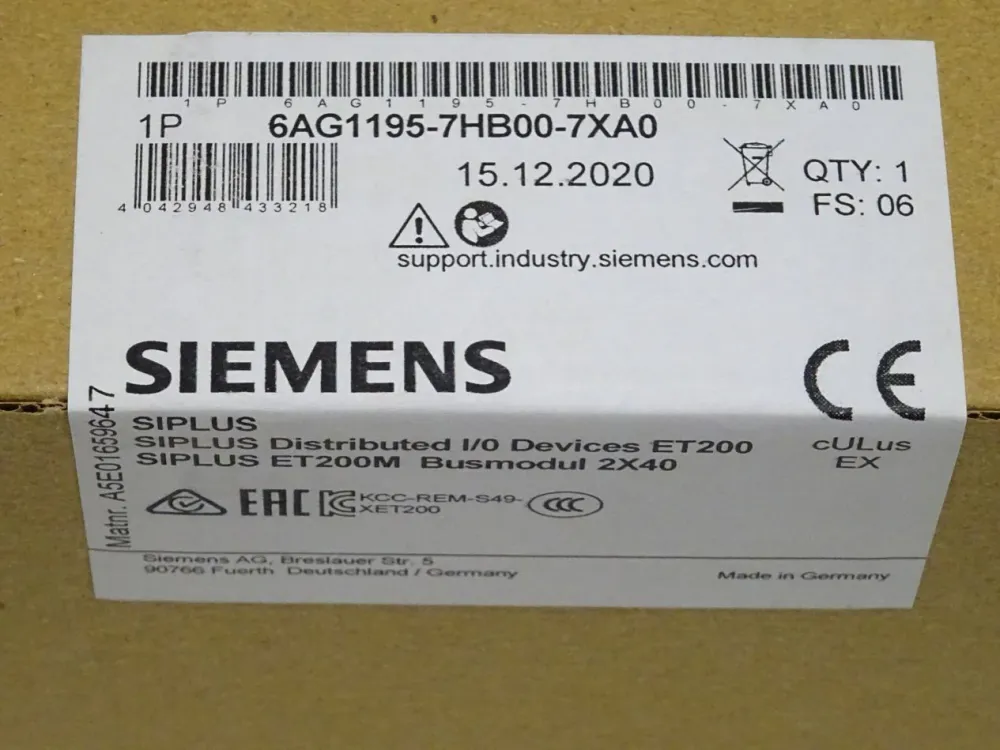 Siemens 6AG1195-7HB00-7XA0 Siplus 6AG1 195-7HB00-7XA0 NEU-OVP versiegelt
