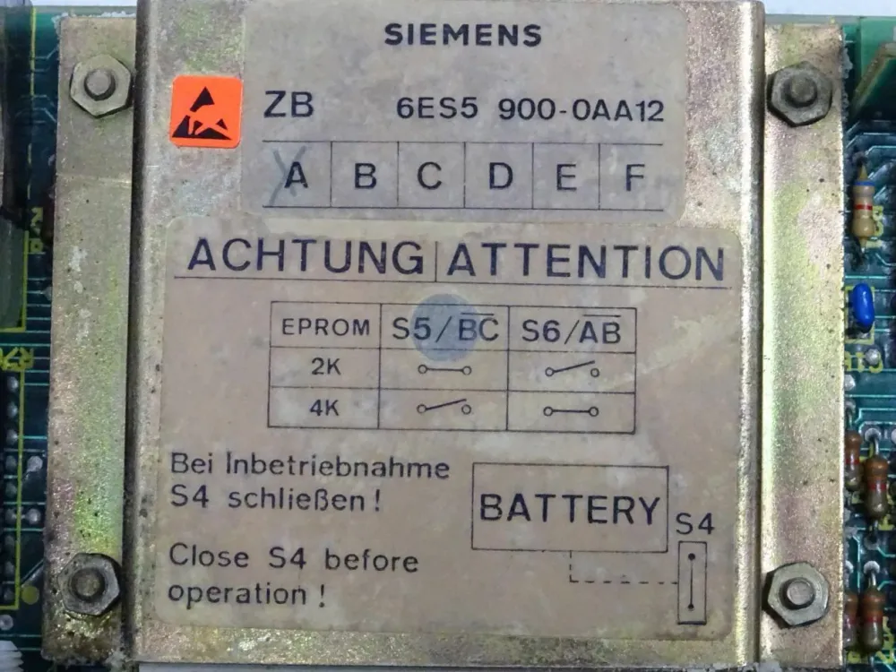 Siemens 6ES5900-0AA12 Zentralbaugruppe Stand: 6ES5 900-0AA12