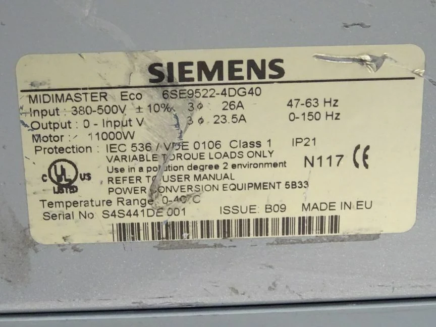 Siemens 6SE9522-4DG40 / 6SE 9522-4DG40 Midimaster Eco