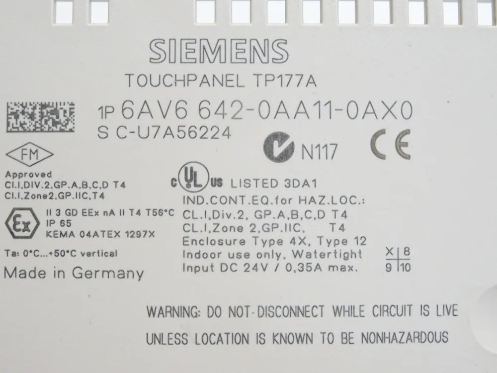 Siemens Backcover Rückschale Panel Touch TP177A 6AV6642-0AA11-0AX0 6AV6 642-0AA11-0AX0