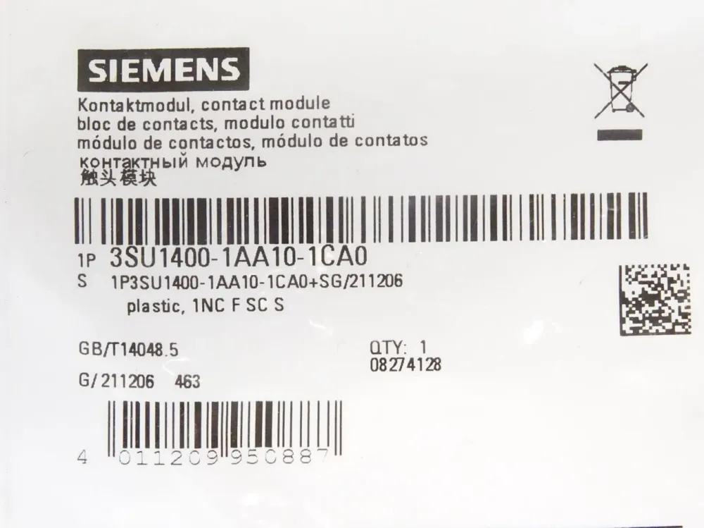 Siemens Kontaktmodul 3SU1400-1AA10-1CA0 / Neu OVP