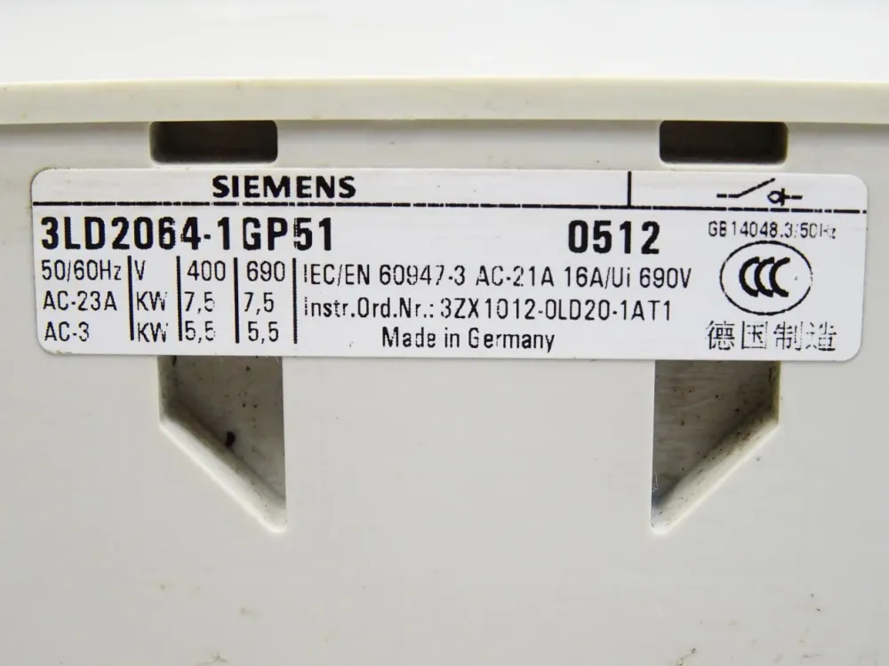 Siemens Lasttrennschalter 3LD 3LD2064-1GP51