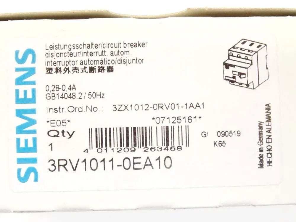 Siemens Leistungsschalter 3RV1011-0EA10 / Neu OVP
