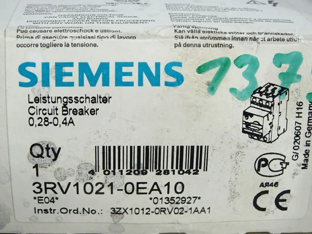 Siemens Leistungsschalter 3RV1021-0EA10 / Neu OVP