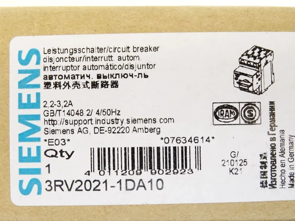 Siemens Leistungsschalter / 3RV2021-1DA10 / Neu OVP