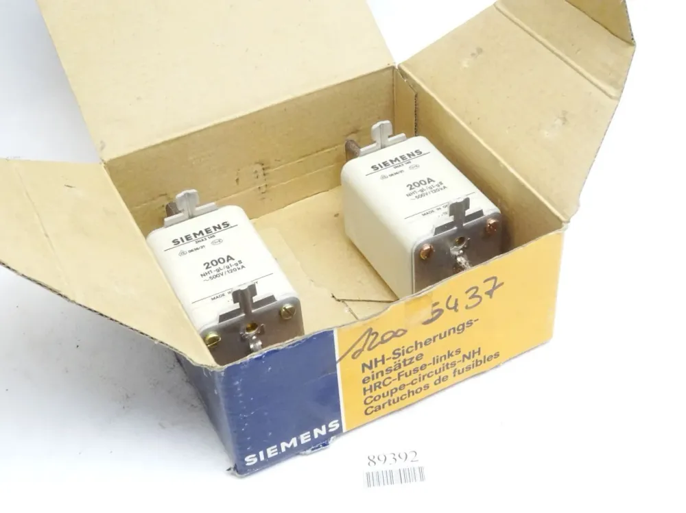 Siemens NH-Sicherungseinsätze 200A / 3NA3140 / Inhalt : 2 Stück / Neu OVP