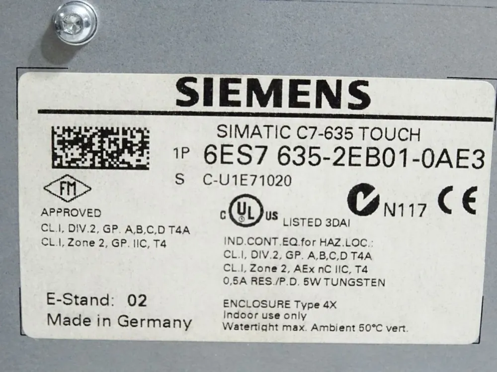 Siemens C7 Panel C7-635 Touch 6ES7635-2EB01-0AE3 6ES7 635-2EB01-0AE3