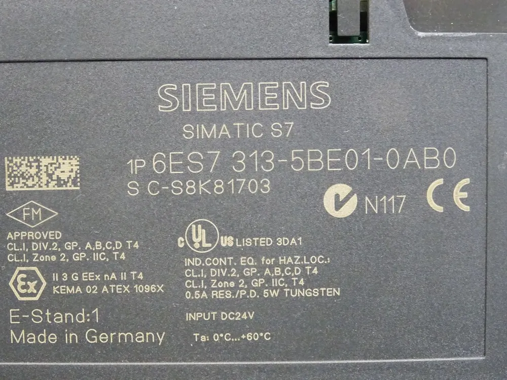Siemens S7-300 CPU 313C 6ES7313-5BE01-0AB0 6ES7 313-5BE01-0AB0 v2.0.8