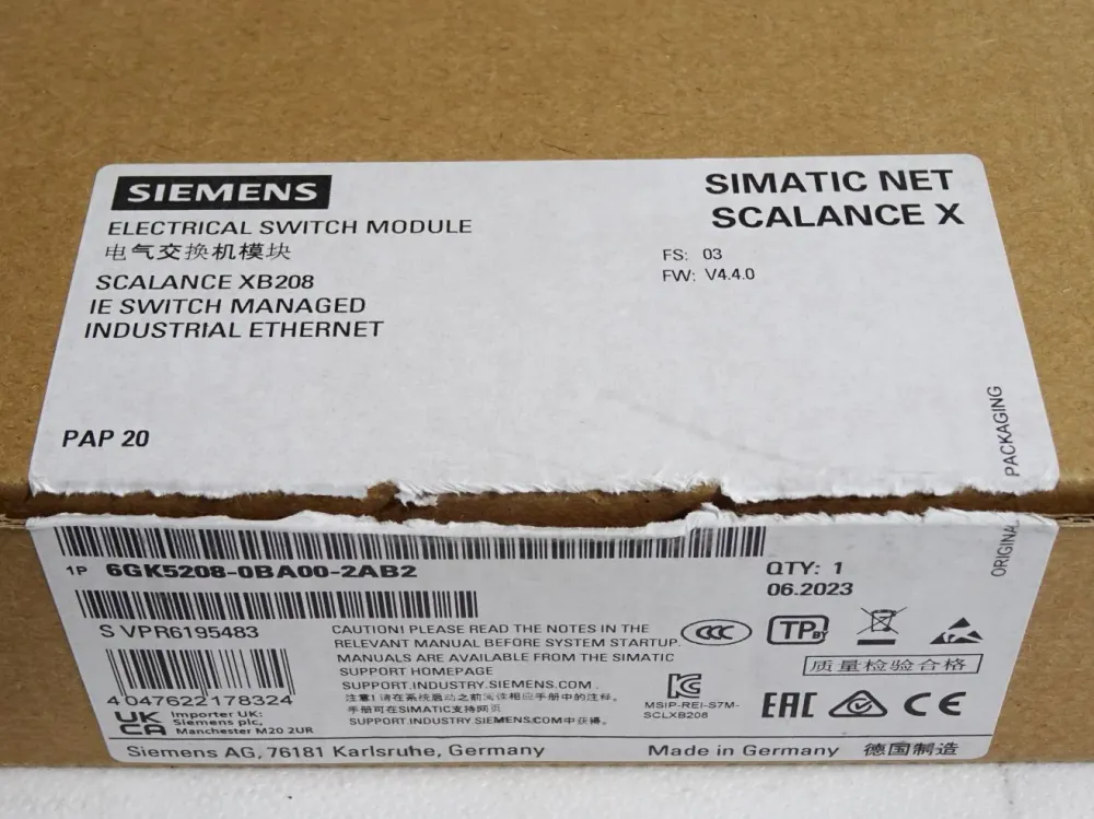 Siemens Scalance XB208 Ethernet Switch 6GK5208-0BA00-2AB2 / Neu OVP