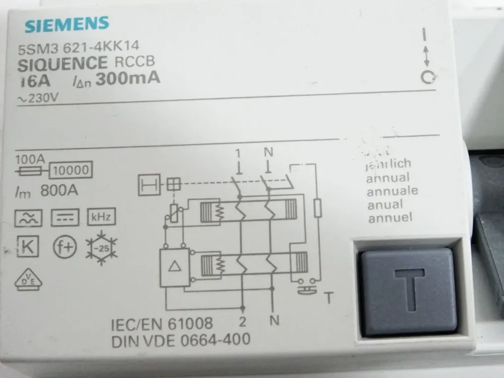 Siemens FI Schalter 5SM3621-4KK14 SIQUENCE RCCB 16A 300mA
