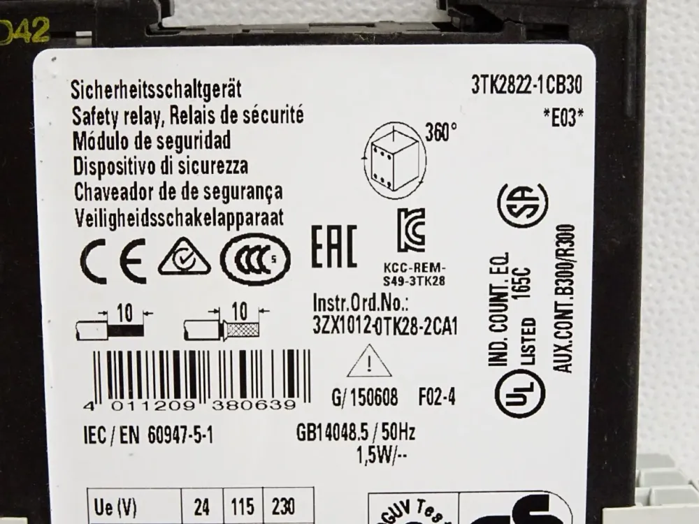 Siemens Sicherheitsschaltgerät 3TK2822-1CB30