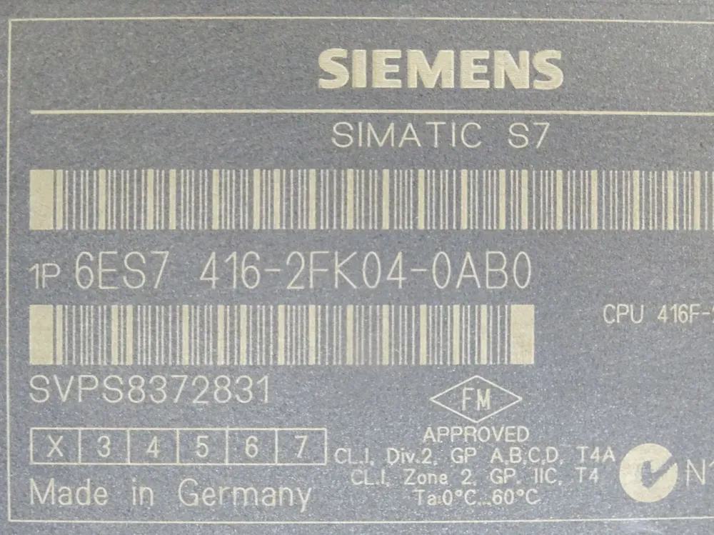 Siemens Simatic S7 6ES7416-2FK04-0AB0 / 6ES7 416-2FK04-0AB0 E:2