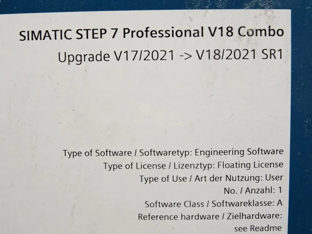 Siemens Simatic Step 7 Professional V18 Combo SUS-220510 Upgrade V18/2021 SR1 6ES7822-1AA08-0YE5 / Neu OVP
