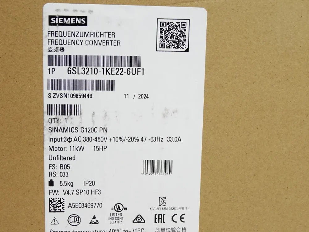 Siemens Sinamics G120C PN 11kW 6SL3210-1KE22-6UF1 Neu OVP