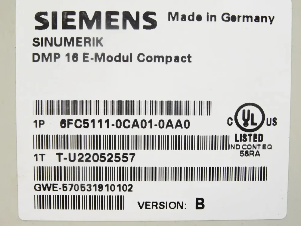 Siemens Sinumerik 6FC5111-0CA01-0AA0