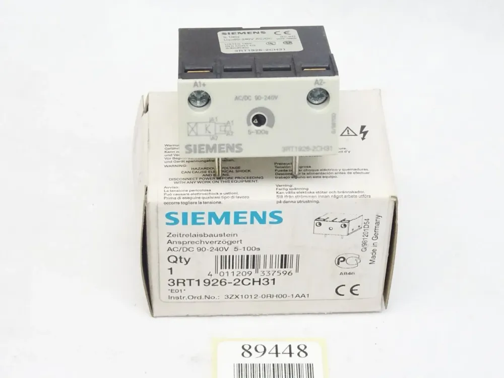 Siemens Zeitrelaisbaustein 3RT1926-2CH31 / Neu OVP