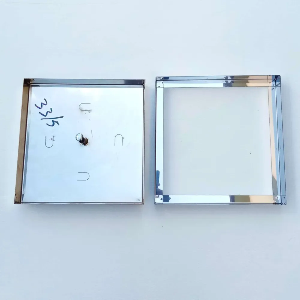 Sigillo 730 x 730 x H 50mm chiusino di acciaio inox leggero da riempimento