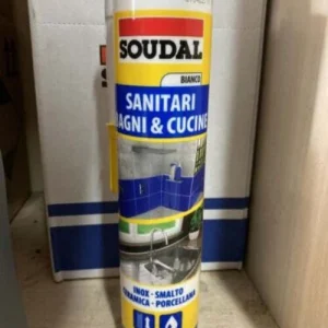 SILICONE ACRILICO 'TURBO' SOUDAL PER SANITARI BAGNI E CUCINE DA 300 ML BIANCO