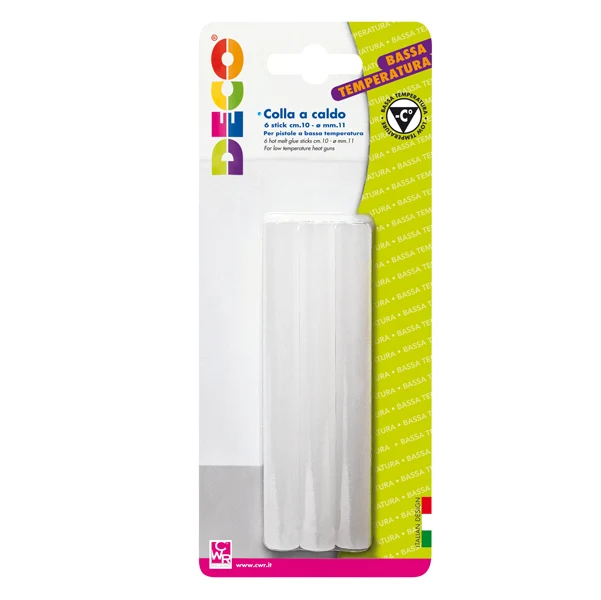 6 Stick Colle Trasp. Diam. 11Mm X 10Cm Per Pistola Bassa Temperatura Deco