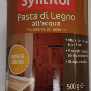 SYNTILOR - PASTA DI LEGNO ALL'ACQUA 500gr - RIPARA FORI E FESSURE - PER ROVERE CHIARO 11