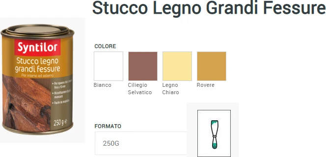 SYNTILOR - STUCCO LEGNO GRANDI FESSURE 250 GR ROVERE CHIARO