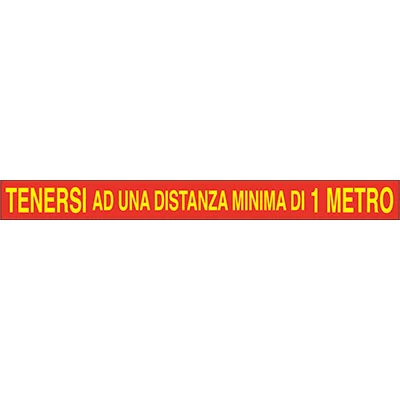 Targa Segnaletica Covid Adesiva Tenersi Distanza Vinile Cm 100X7