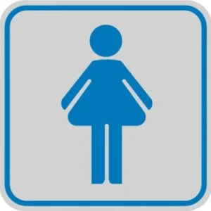 Targhetta adesiva - pittogramma Toilette donna - 82x82 mm - Cartelli Segnalatori [multipack] 10 pezzi