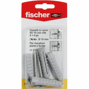Tasselli Nylon Con Vite Sx-Sk- - Ø Mm.5X25 Vite Mm.4X30 - 20 Blister Fischer