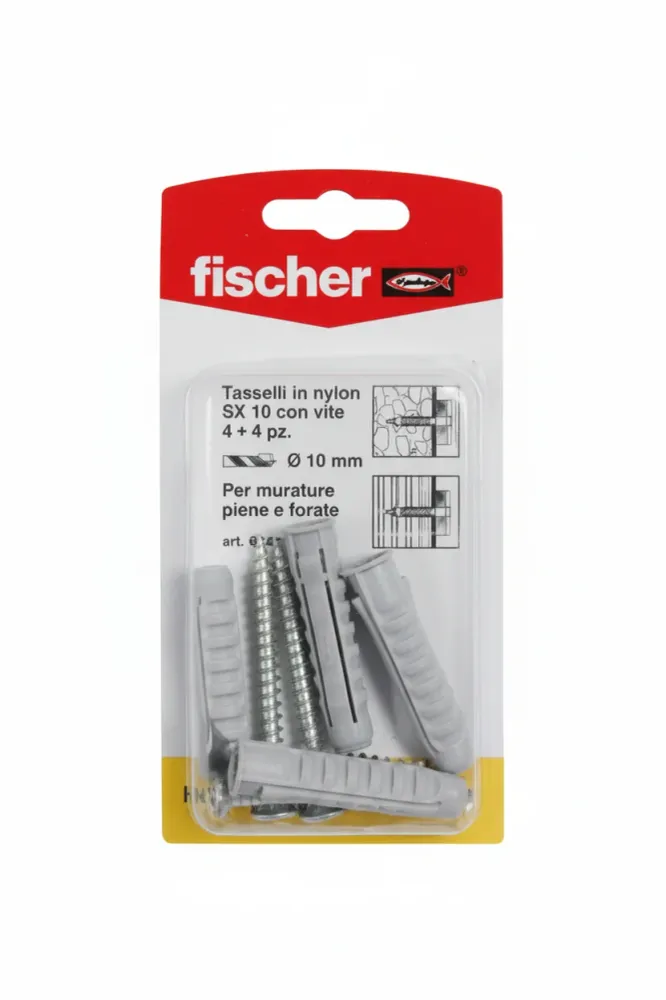 Tasselli Nylon Con Vite Sx-Sk- - Ø Mm.5X25 Vite Mm.4X30 - 20 Blister Fischer