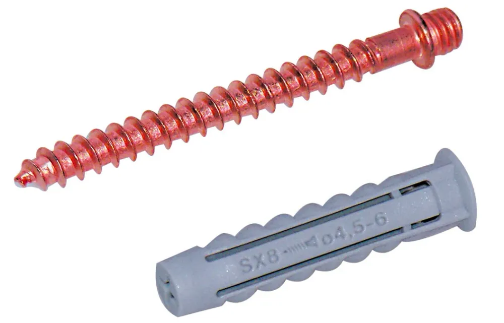 Tassello Con Doppia Vite M6 Ottone Ramato- Lungh. 6- Fisch- Pezzi 10