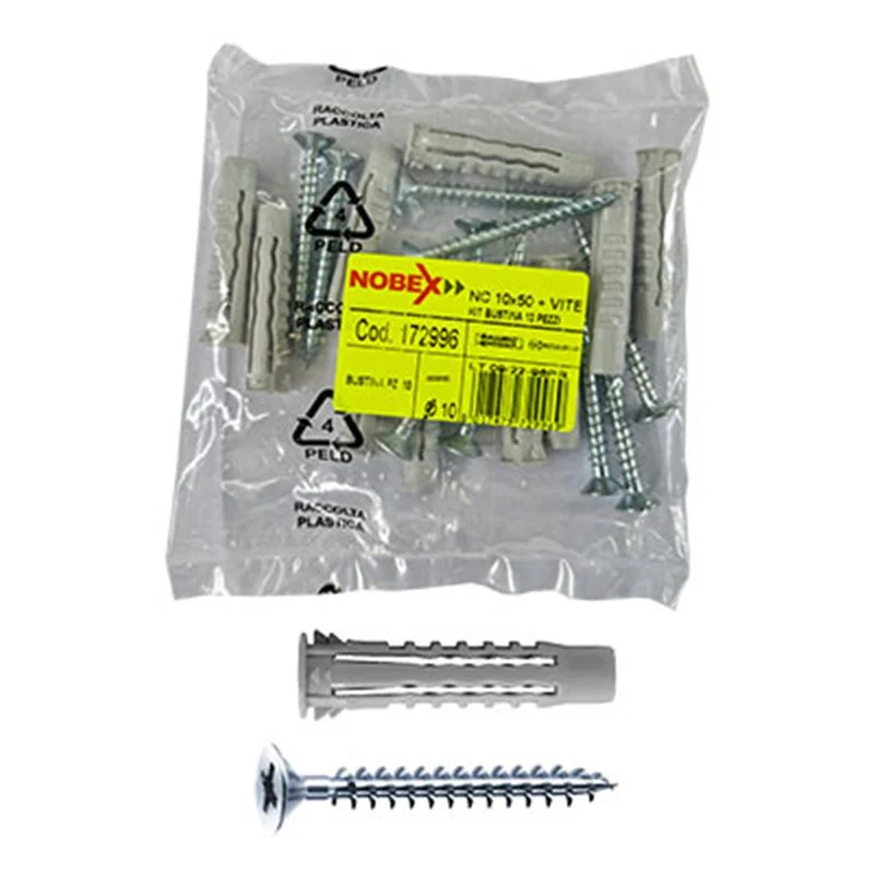 tassello ncv busta ø 8x40 + vite 5,0x45 - conf. 10 pezzi