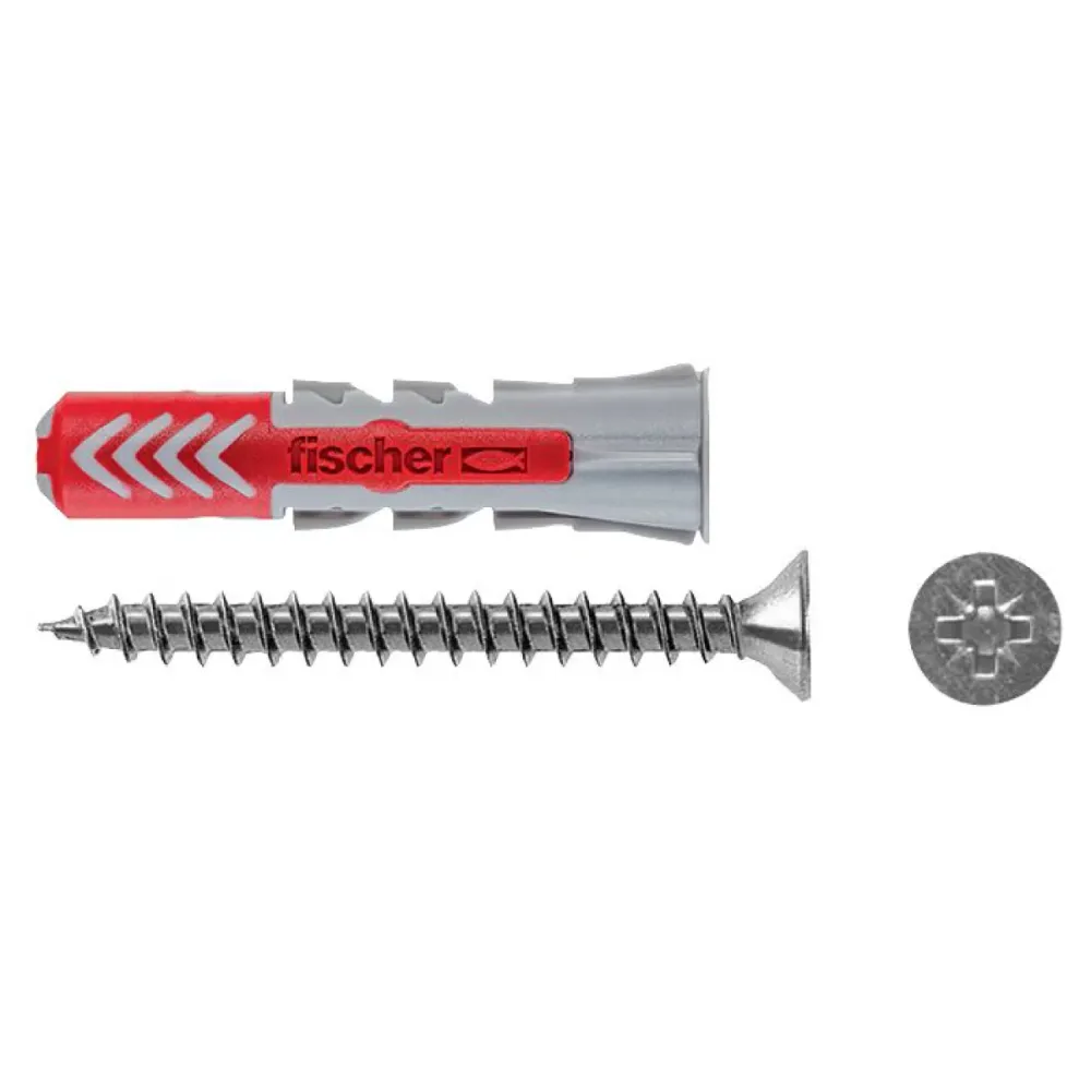 Tassello Nylon Con Vite Testa Svasata Piana Per Cartongesso Modello Duopower ?6X30 Fischer Italia S.R.L.