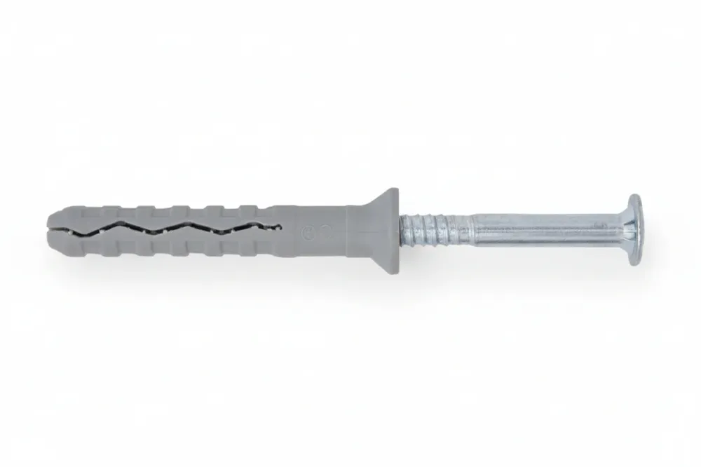 Tassello Premontato Nylon Bordo Svasato Con Vite Zincata Bianca Tss- - Ø Mm.6X40 Vite Ø Mm.3,8X45 Spess.Fissaggio Mm.10 -...