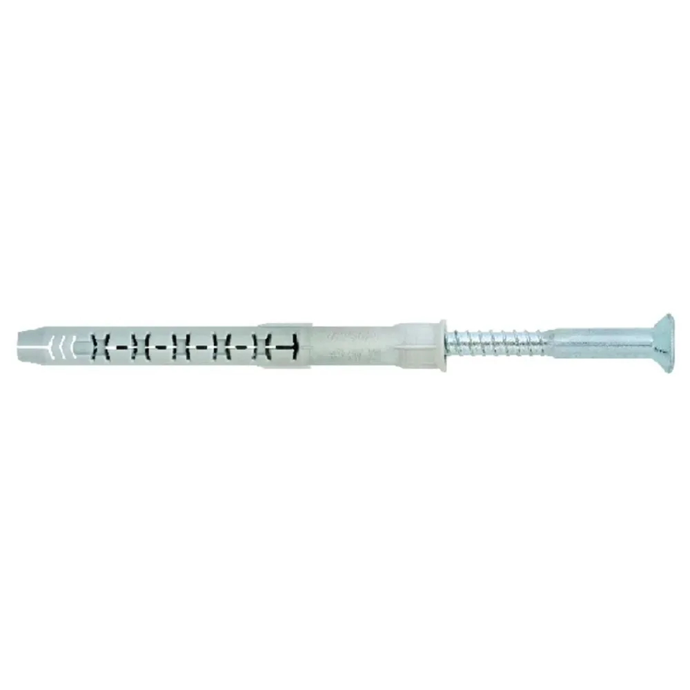 Tassello Prolungato Premontato Nylon Con Vite Zincata Bianca Fm-X5 - ø mm.10x135 vite T40ø mm.7x140 spes.fissag.mm.65 - 50 pz