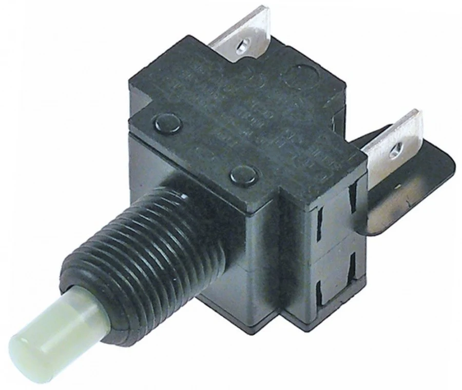 tasto incasso diametro m11x1mm nero 2no 250v 16a attacco faston maschio 6,3mm