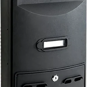 TECHNOMAX - CASSETTA POSTALE "GINESTRA" FRONTALE 39x29x10CM - ALLUMINIO PRESSOFUSO - COLORE NERO
