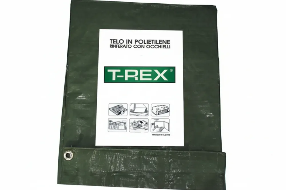 Telo Occhiellato Bordato Con Angoli Rinforzati 85 Gr. Hobby Mt.5X6 Gr.85 Al Mq. Colore Verde/Blu Trex