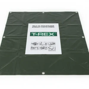 Telo Occhiellato Bordato Con Angoli Rinforzati 200 Gr. Pesante Mt.4X6 Gr.200 Al Mq. Colore Verde/Blu Trex