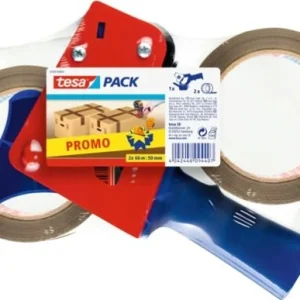 Tendinastro Dispenser 57455 - nastri fino 50 mm - 2 rotoli di nastro color avana 50 mm x 66 m inclusi - Tesa