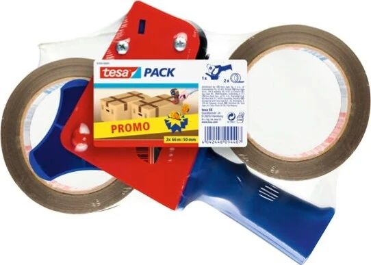 Tendinastro Dispenser 57455 - nastri fino 50 mm - 2 rotoli di nastro color avana 50 mm x 66 m inclusi - Tesa