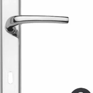 THEMA - MANIGLIA CON PLACCA SERIE MIRA CROMO SATINATO FORO YALE