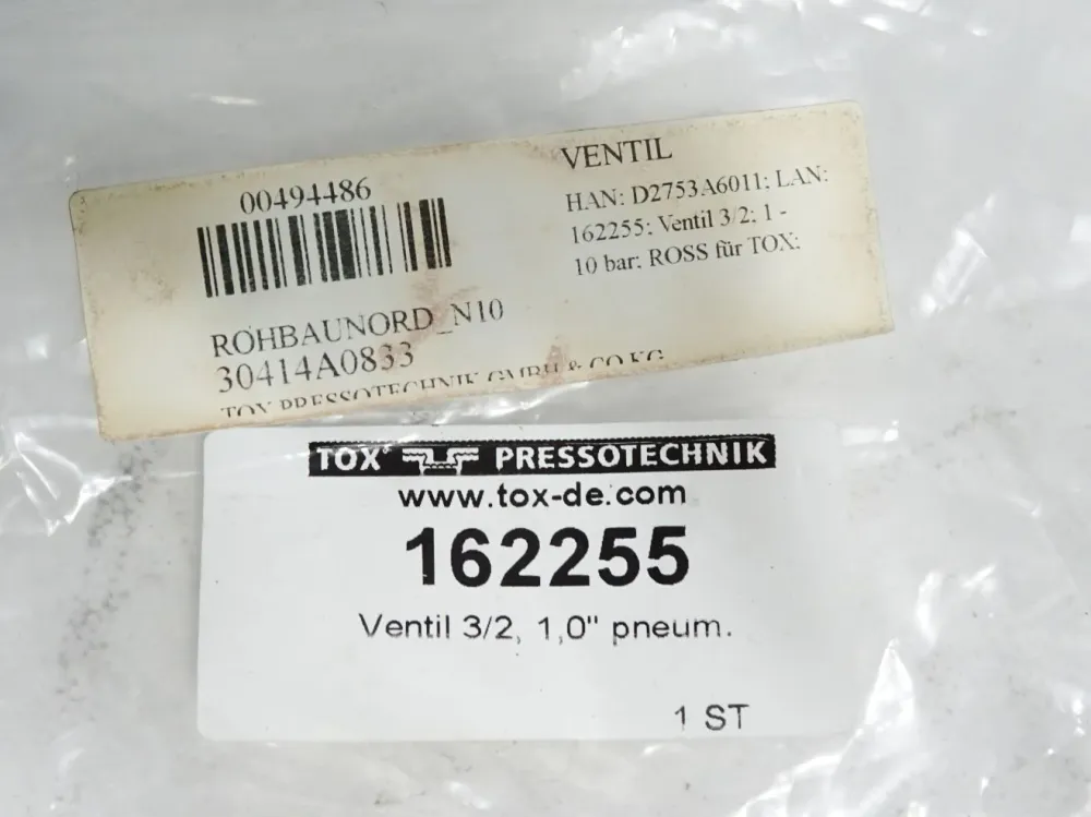 Tox Pressotechnik Pneumatikventil 3/2 1.0" 162255 / Neu OVP