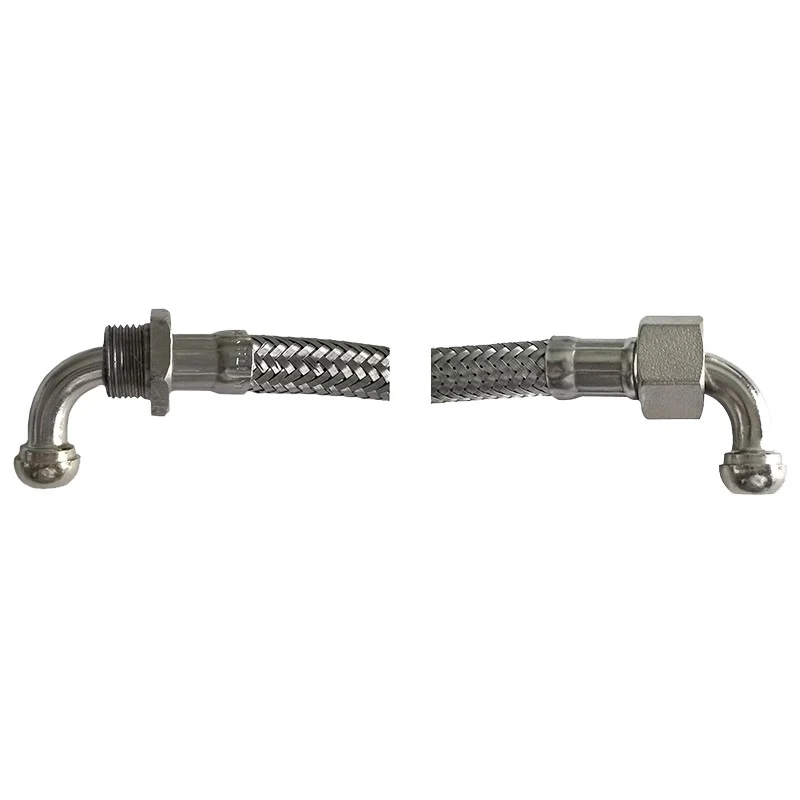 TUBO FLESSIBILE 43 CM 3/8 FM CON 2 CURVE CONICHE ORIENTATE STESSO LATO