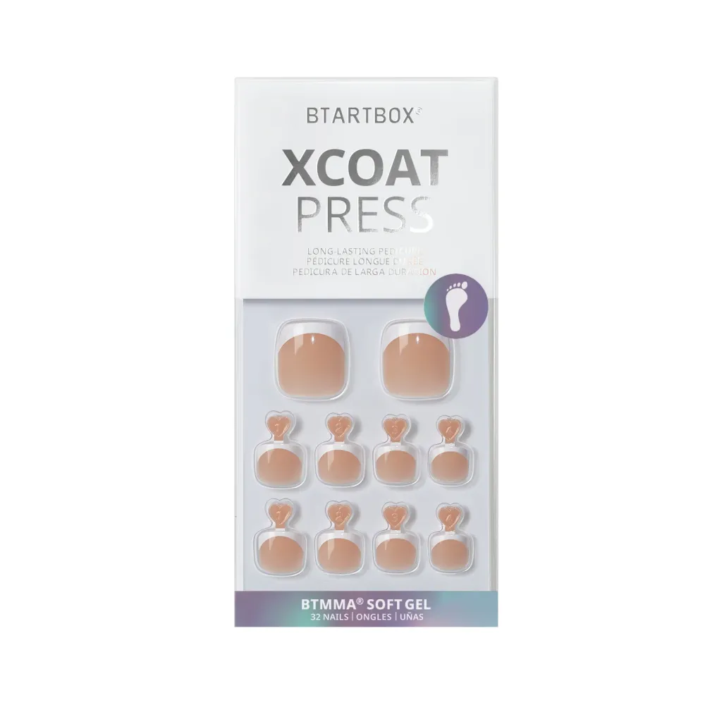 Unghie dei Piedi Bianco French Hope Corta Squoval - Press On