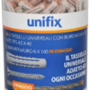 UNIFIX - TASSELLI UNIVERSALI CON VITE TESTA PIANA SVASATA POZIDRIV E PUNTA SUPRA 8X40MM 125PZ